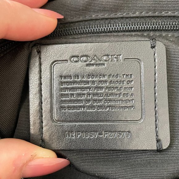 COACH logo shoulder bag "Lexy" style black/gray AUTHENTIC - Picture 4 of 8